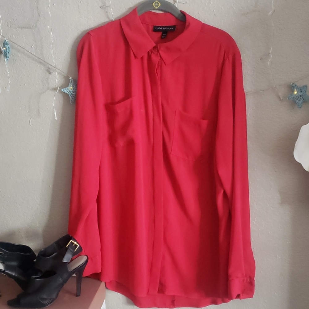 ❤Silky red top